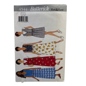Butterick 4544 Dress Sewing PatterN Size 18-20-22 V-Neck Jumper 1996 VTG Uncut
